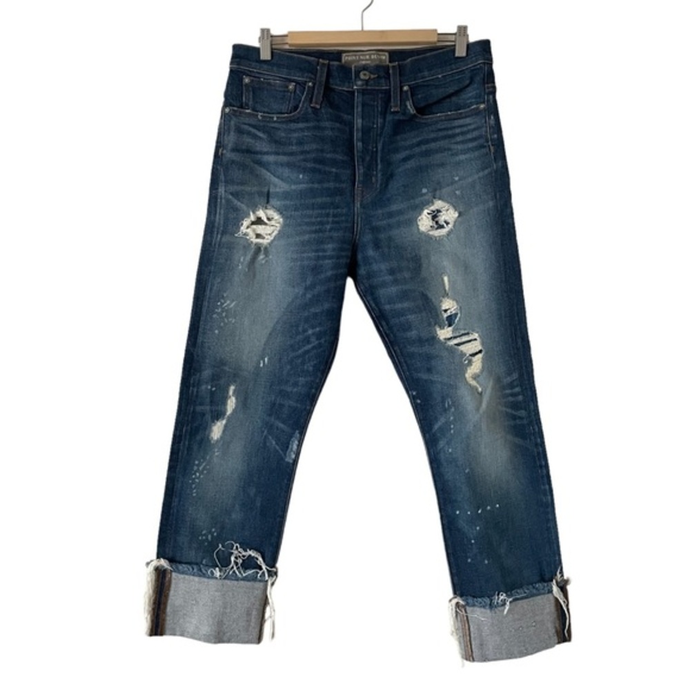 RARE Point Sur Classic High Rise Distressed Denim Jeans